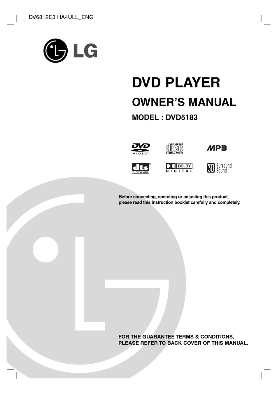 LG DVD5183 OWNER'S MANUAL Pdf Download ManualsLib