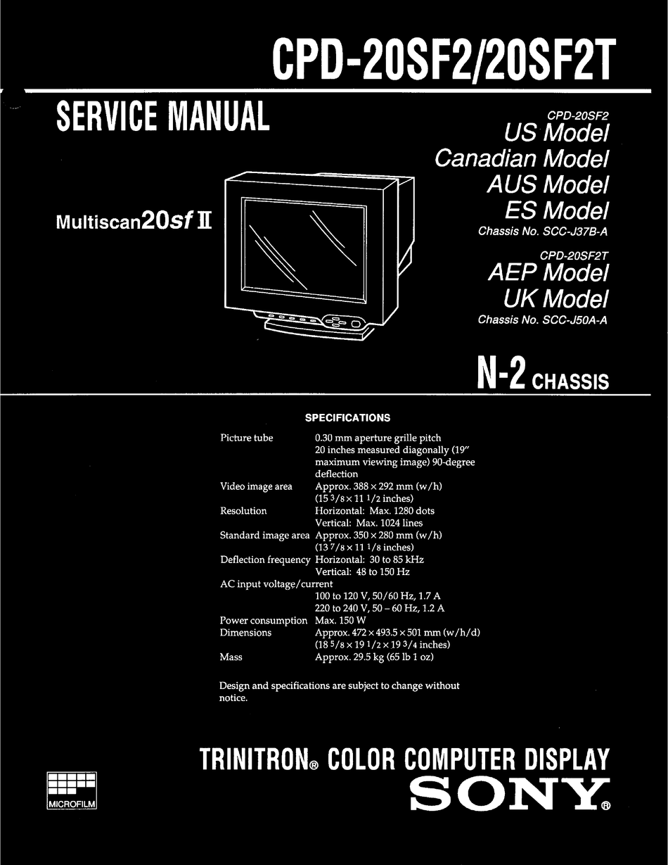 Service manual sony trinitron