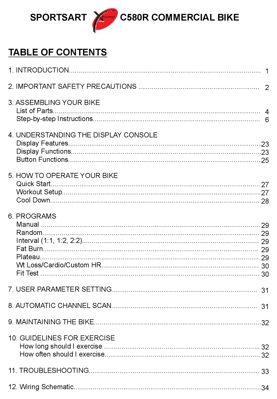 SPORTSART FITNESS C580R USER MANUAL Pdf Download ManualsLib