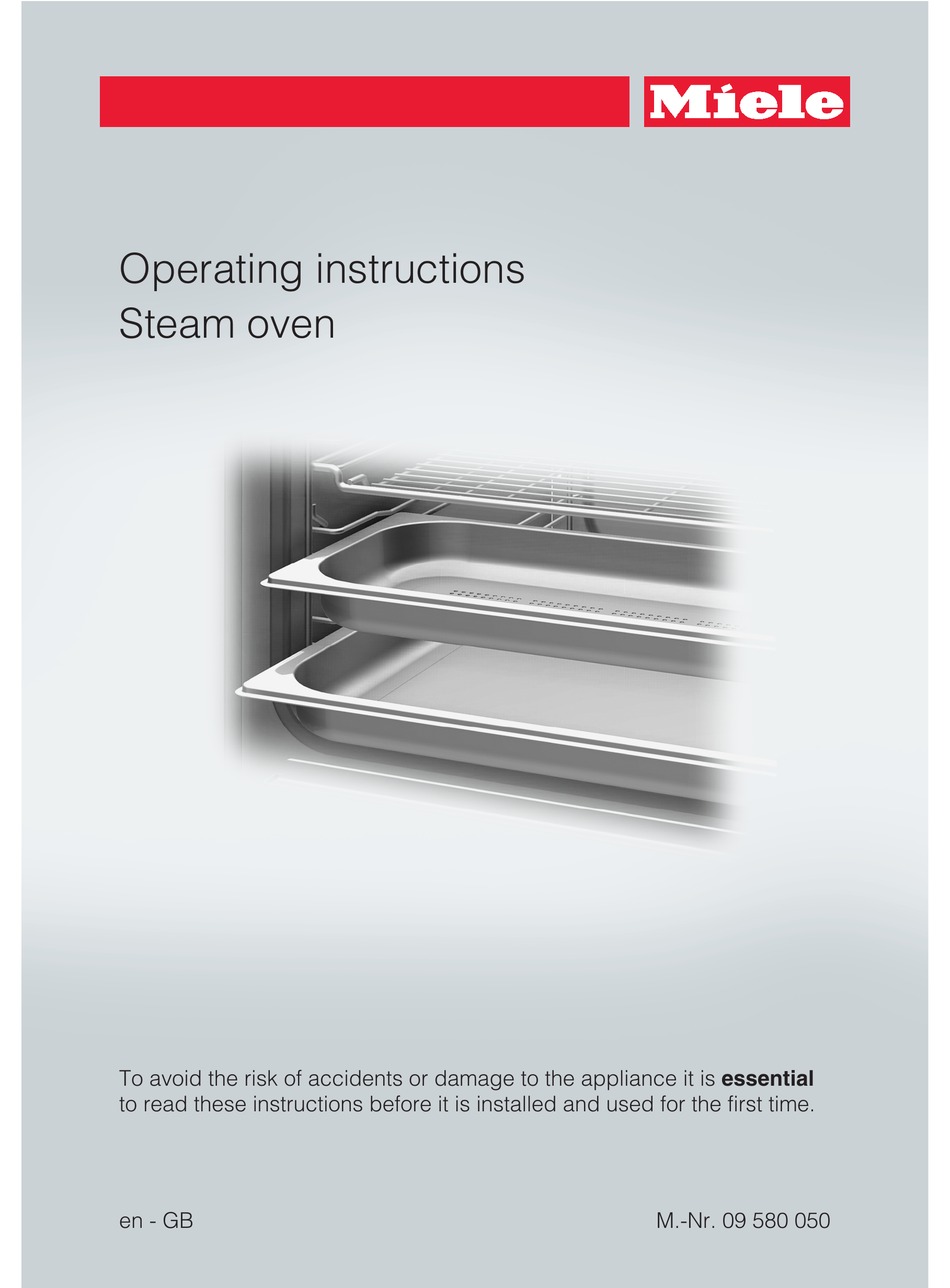 Miele Steam Oven Operating Instructions Manual Pdf Download Manualslib