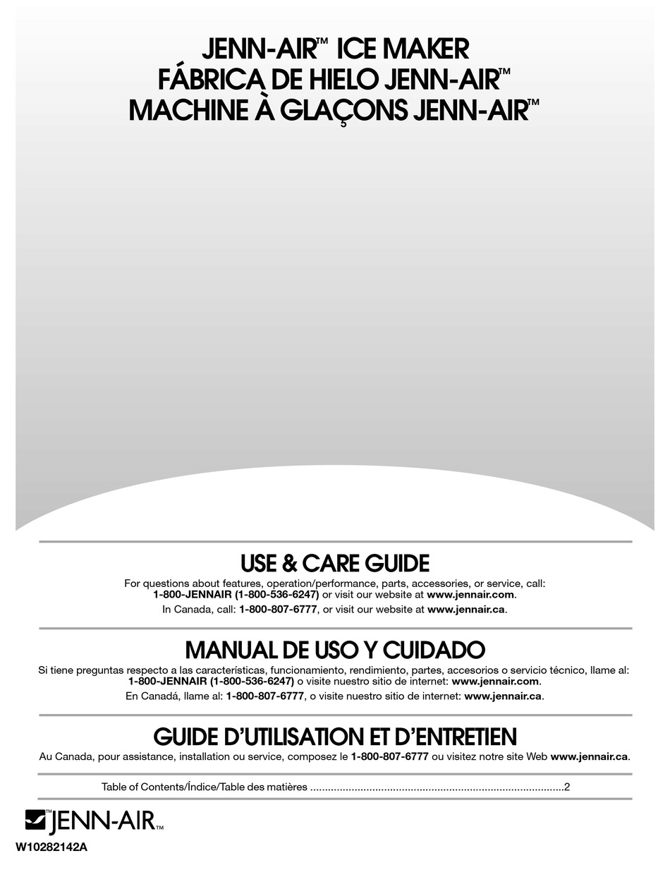 JENNAIR ICE MAKER USE & CARE MANUAL Pdf Download ManualsLib