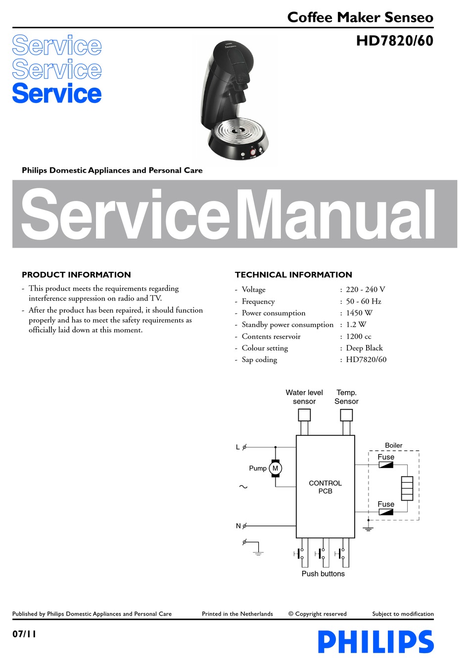 Exploded View - Philips Senseo HD7820/60 Service Manual [Page 4