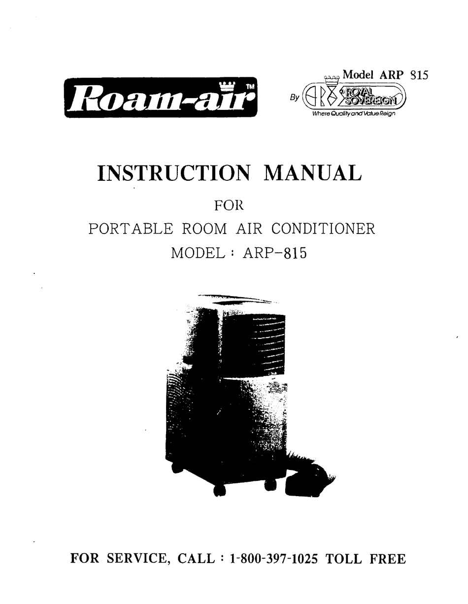 ROAMAIR ARP815 INSTRUCTION MANUAL Pdf Download ManualsLib
