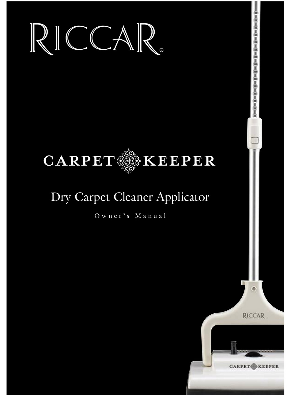 RICCAR CARPET KEEPER OWNER'S MANUAL Pdf Download ManualsLib