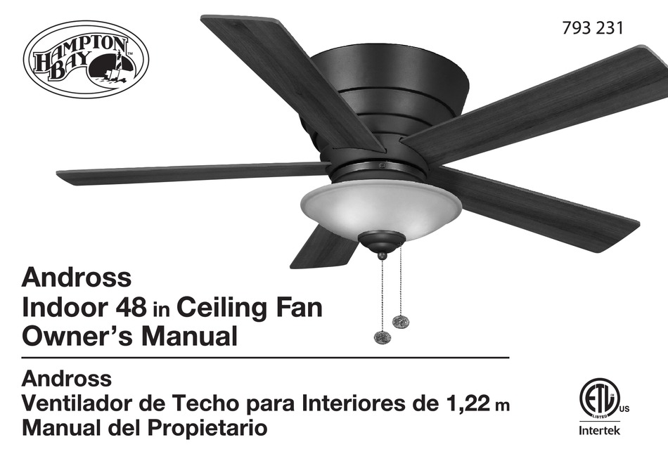 Hampton Bay Andross Owner S Manual Pdf, Hampton Bay 48 Ceiling Fan
