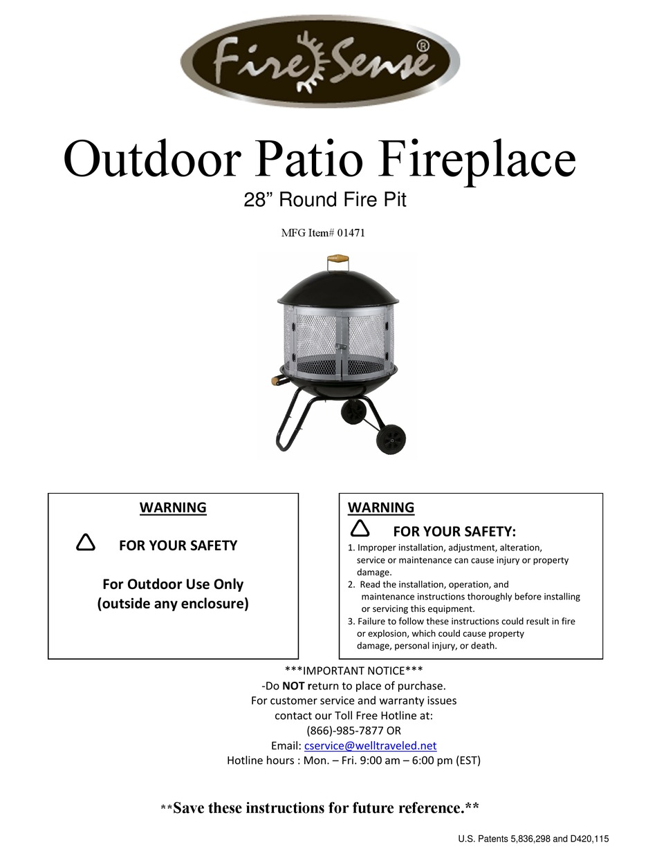 colsen fire pit instructions