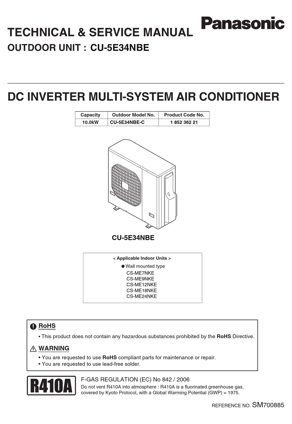 Panasonic Cu 5e34nbe C Technical Service Manual Pdf Download Manualslib