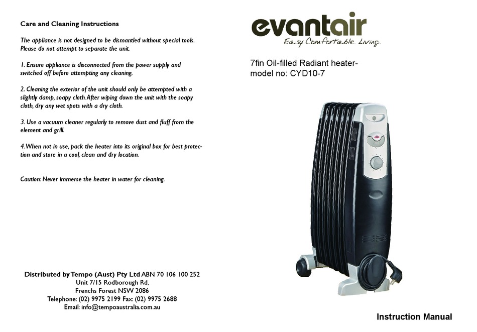 EVANTAIR CYD10-7 INSTRUCTION MANUAL Pdf Download | ManualsLib