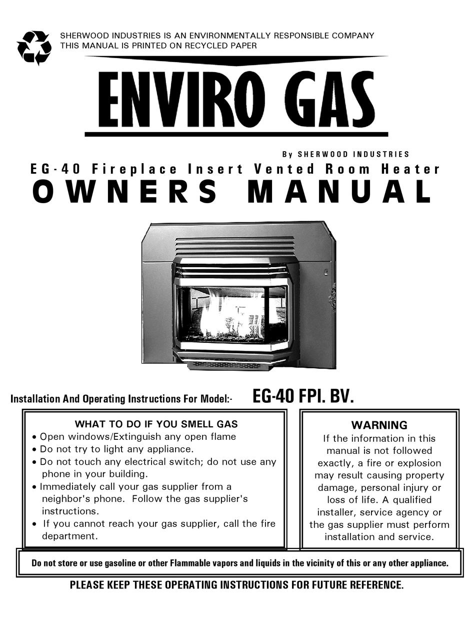 Enviro Gas Eg 40 Fpi Bv Owner S Manual Pdf Manualslib Enviro Gas Eg 40 Fpi Bv Owner S, Enviro Gas Fireplace Troubleshooting