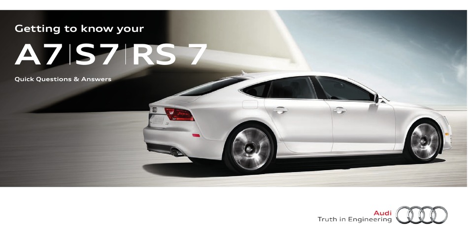 AUDI A7 GETTING TO KNOW MANUAL Pdf Download | ManualsLib