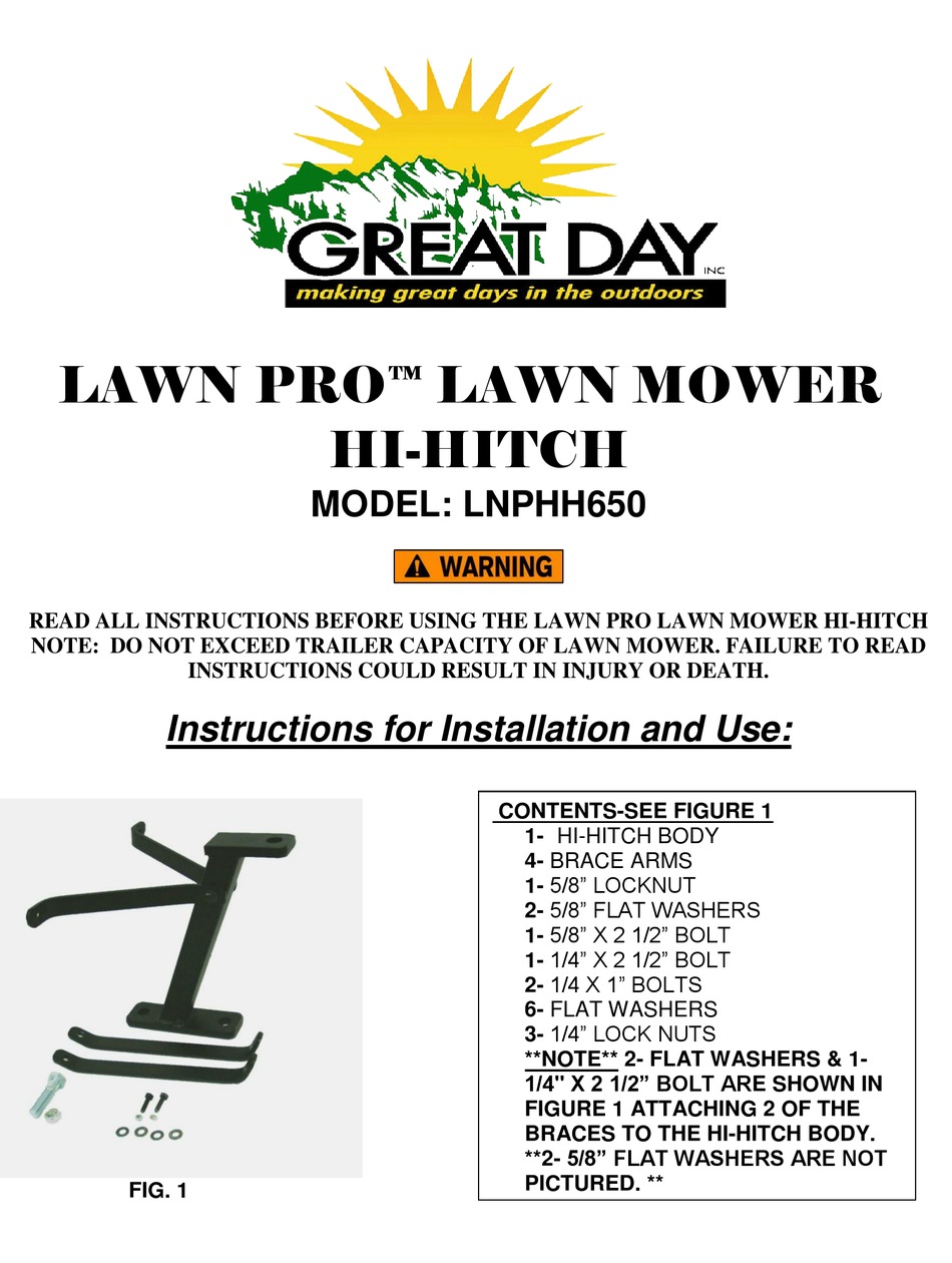 Great Day Lawn Pro Hi Hitch Lawnmower
