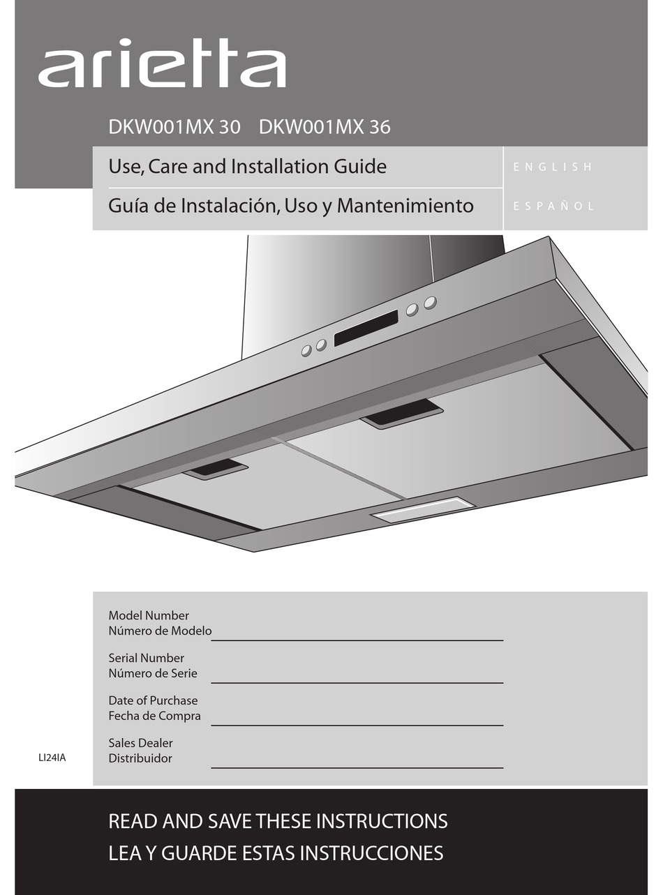ARIETTA DKW001MX 30 USE, CARE AND INSTALLATION MANUAL Pdf Download