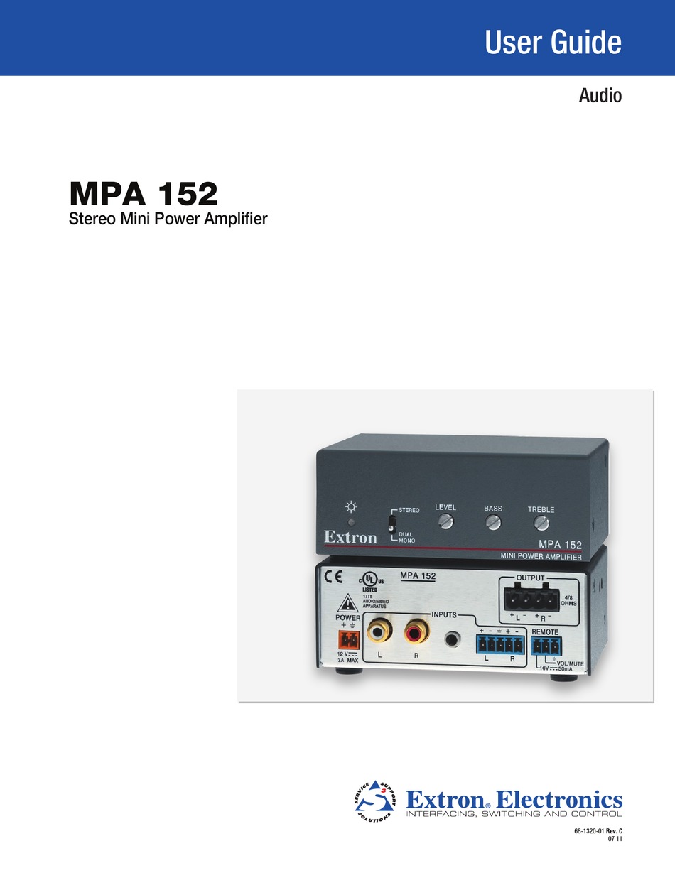 Extron MPA 152 Mini Power Amplifier w/ Power Supply 