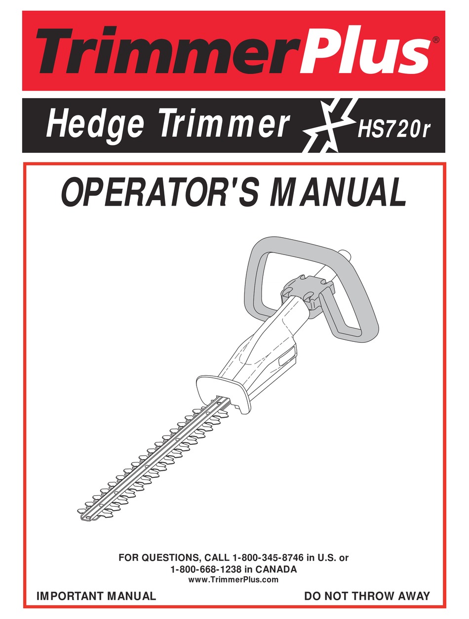 TRIMMERPLUS INSTRUCTION MANUAL OPERATOR