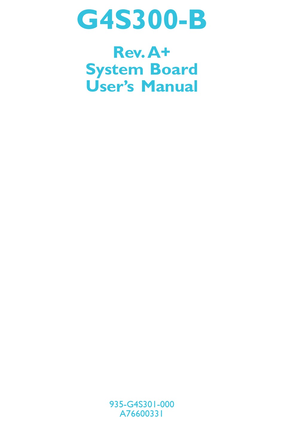 DFI-ITOX G4S300-B USER MANUAL Pdf Download | ManualsLib