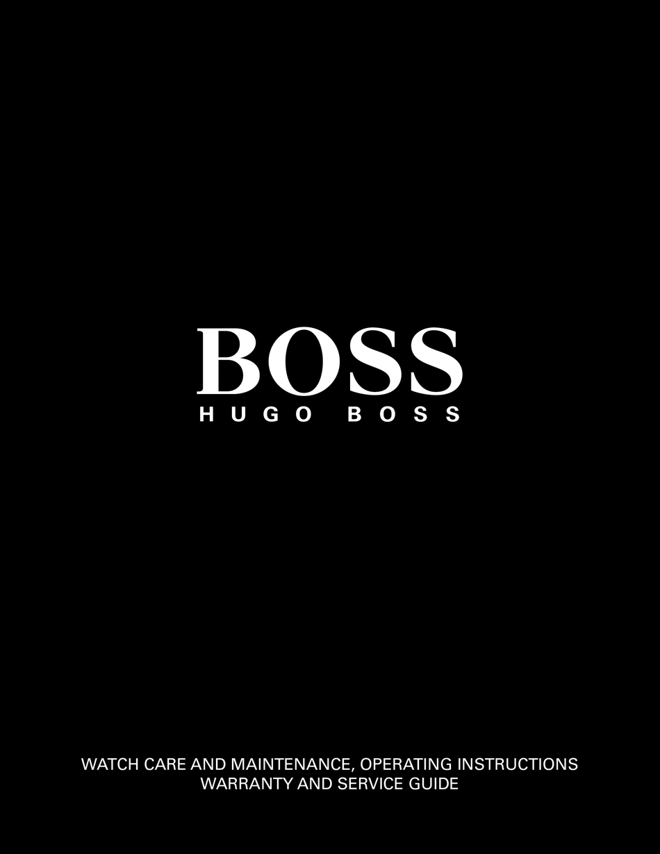 BOSS WATCH CARE AND MAINTENANCE, OPERATING INSTRUCTIONS Pdf Download ...