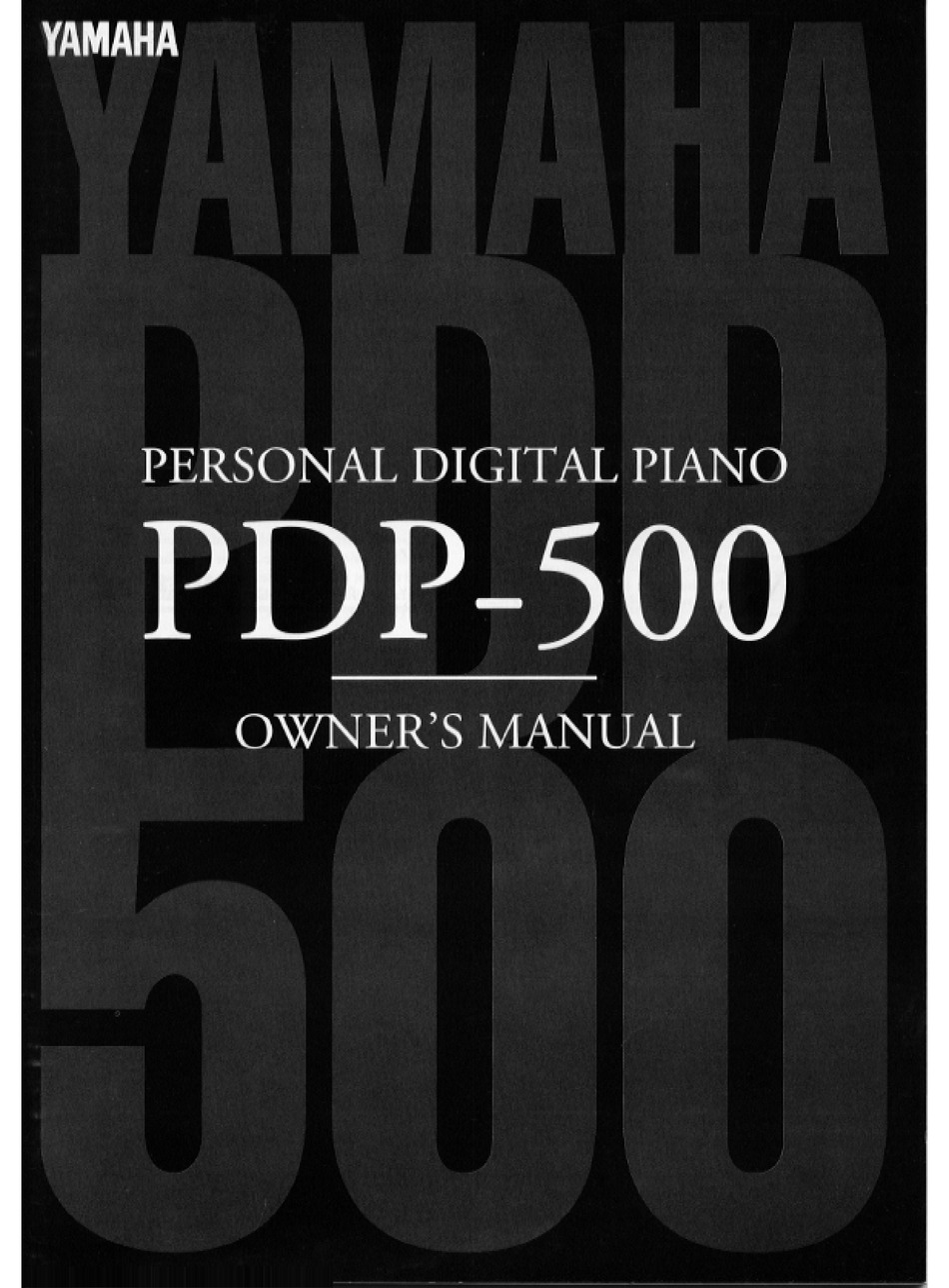Yamaha Pdp 500 Owner S Manual Pdf Download Manualslib
