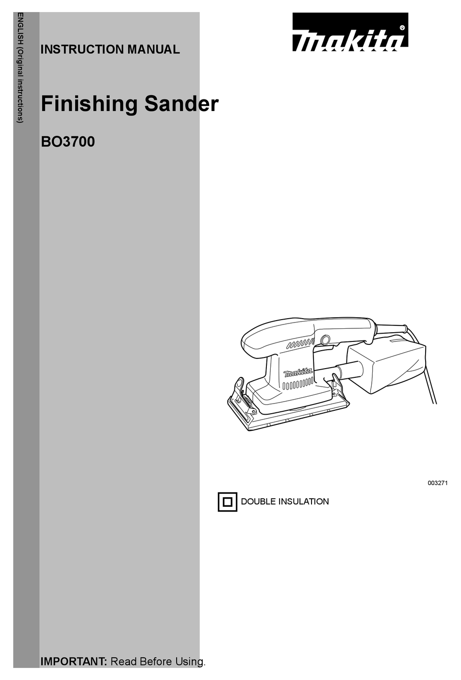 MAKITA BO3700 INSTRUCTION MANUAL Pdf Download | ManualsLib