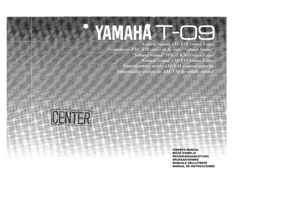 YAMAHA T-09 OWNER'S MANUAL Pdf Download | ManualsLib