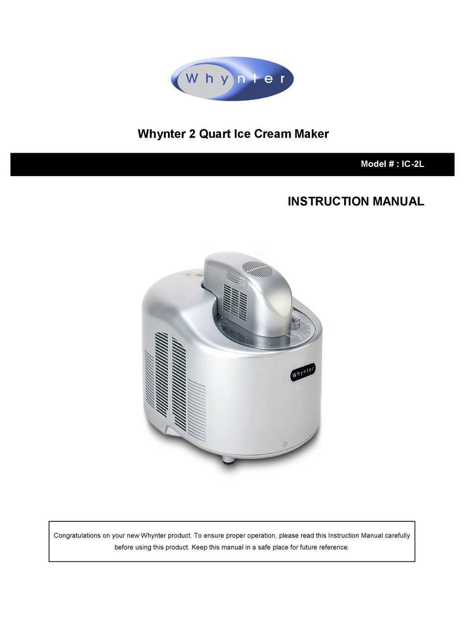 Whynter Quart Ic L Instruction Manual Pdf Download Manualslib