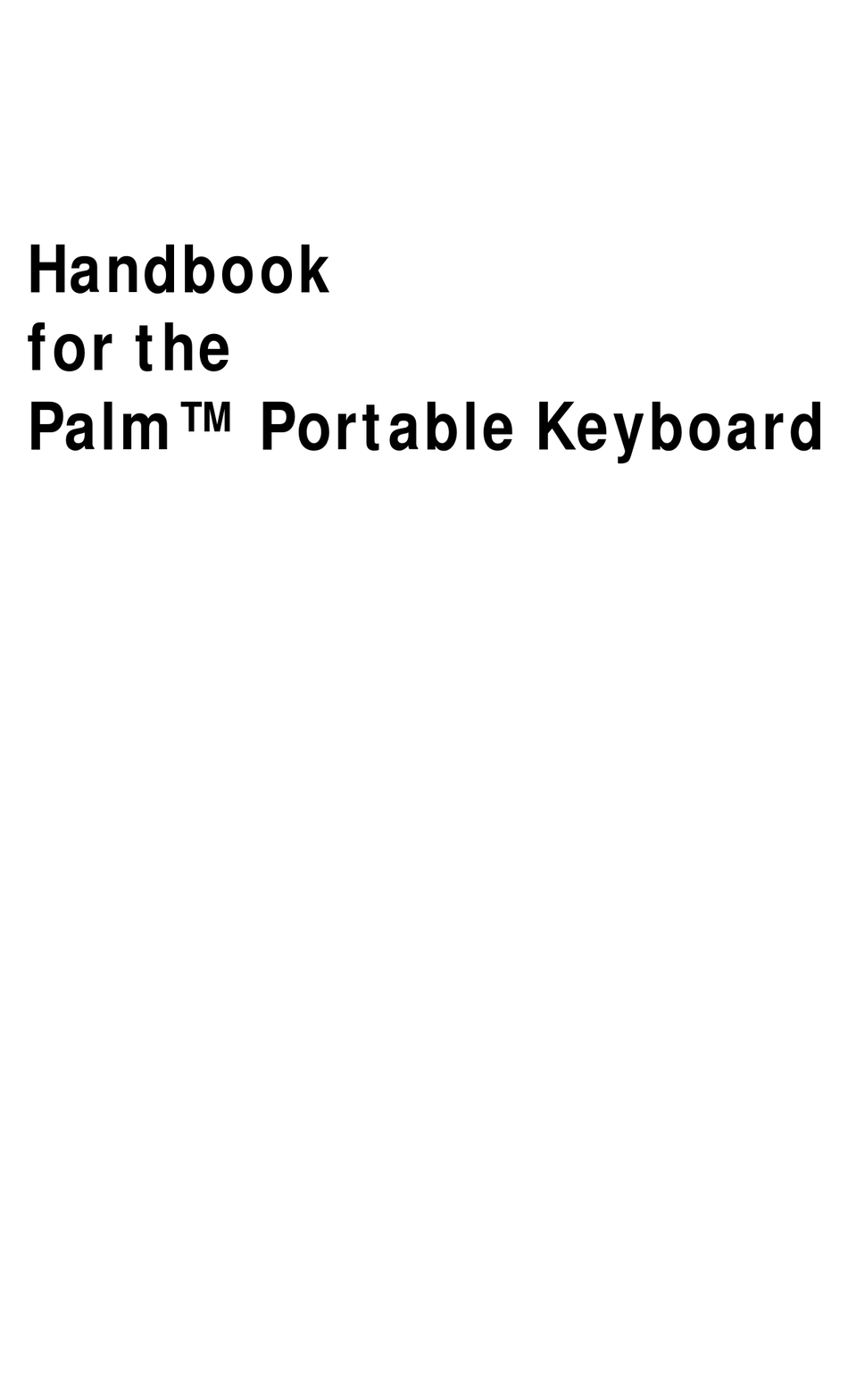 PALM PORTABLE KEYBOARD HANDBOOK Pdf Download ManualsLib