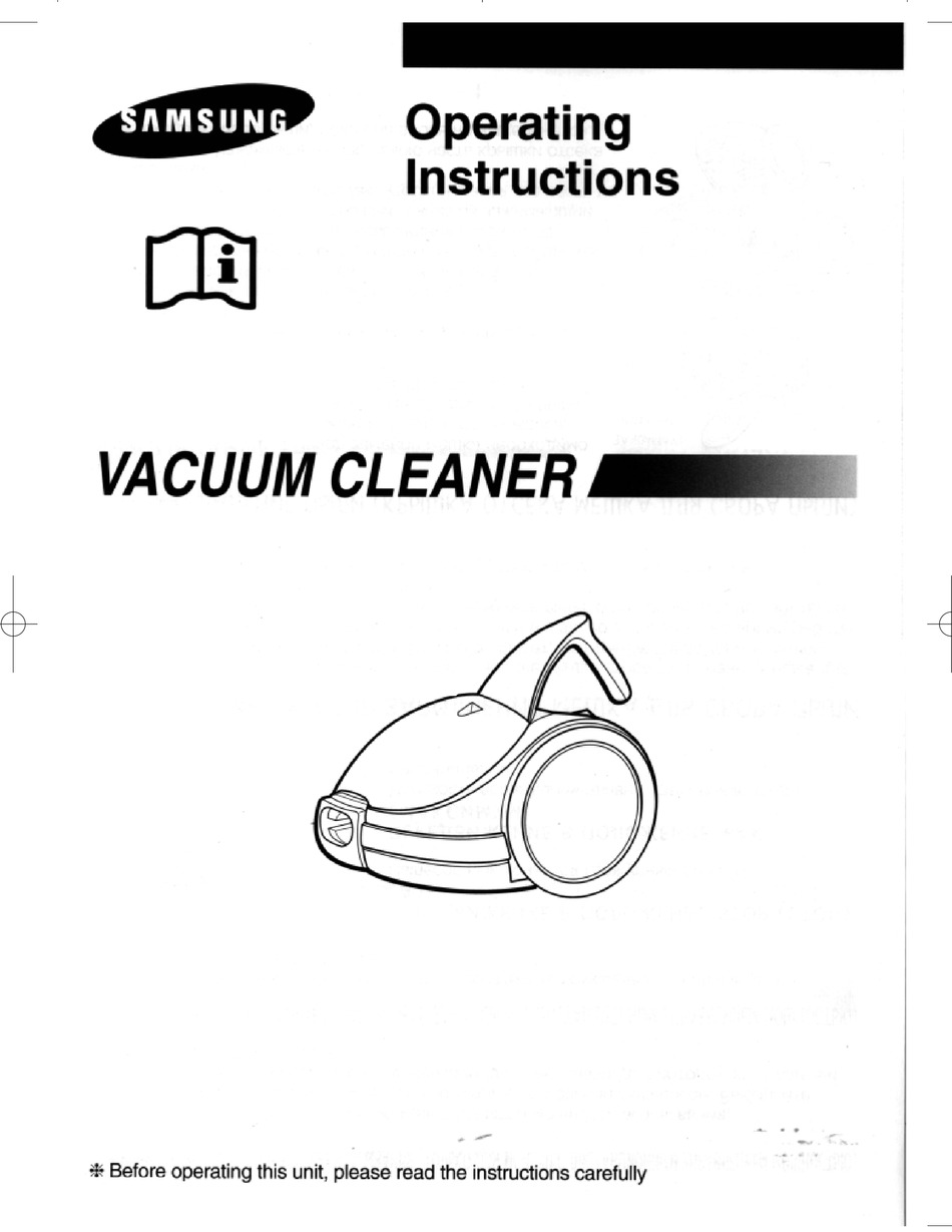 SAMSUNG VACUUM CLEANER OPERATING INSTRUCTIONS MANUAL Pdf Download