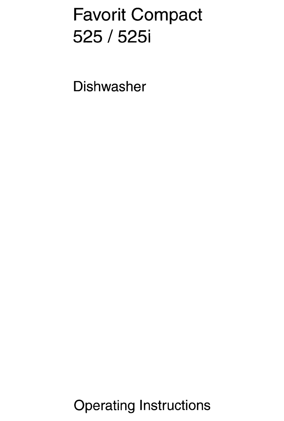 AEG FAVORIT COMPACT 525 OPERATING INSTRUCTIONS MANUAL Pdf Download