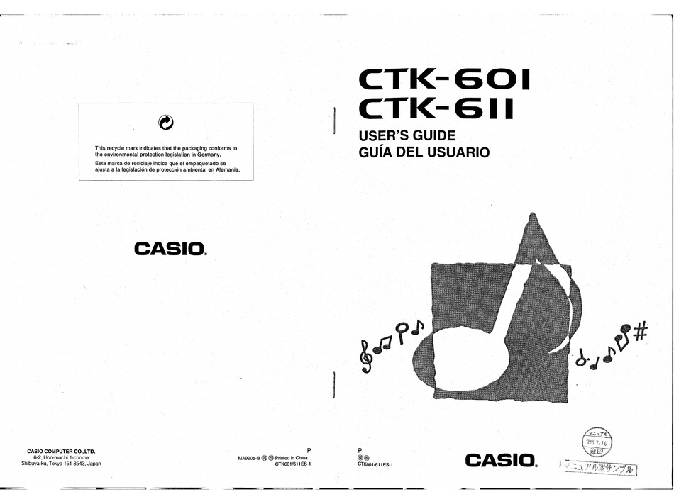 CASIO CTK-601 USER MANUAL Pdf Download | ManualsLib