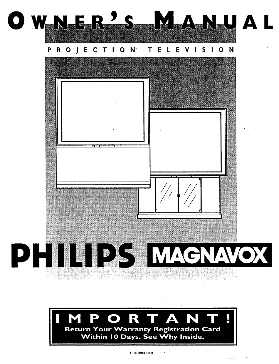 PHILIPS PROJECTION TELEVISION OWNER'S MANUAL Pdf Download | ManualsLib