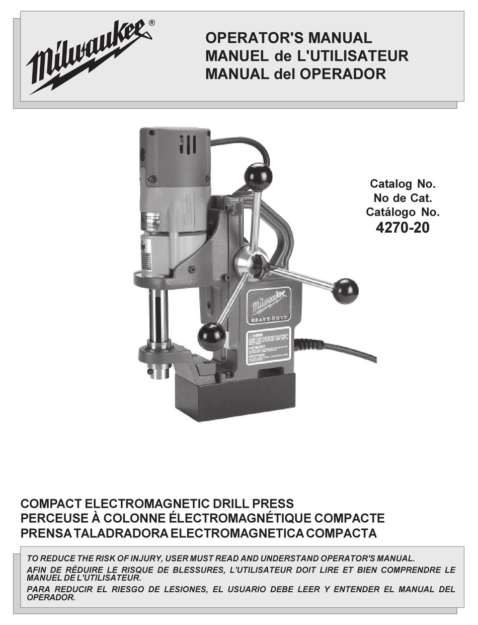 MILWAUKEE 4270-20 OPERATOR'S MANUAL Pdf 