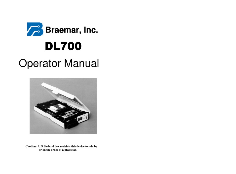 BRAEMAR DL700 OPERATOR'S MANUAL Pdf Download ManualsLib