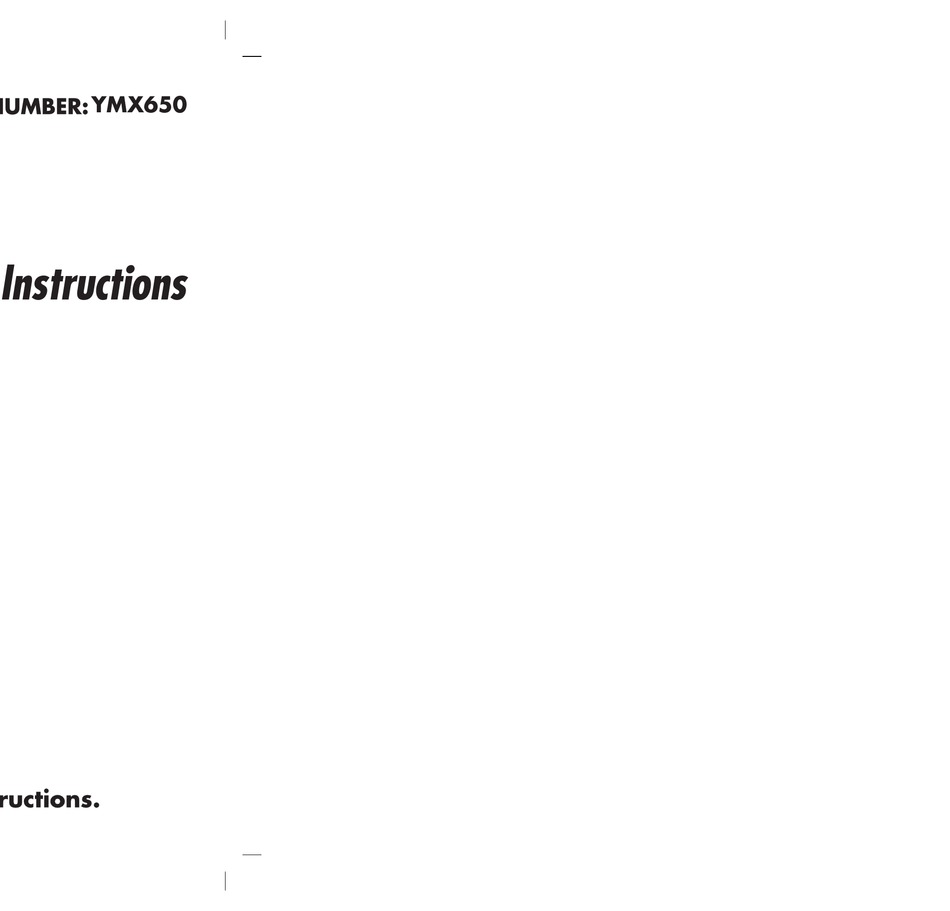 EURO CUISINE YMX650 OPERATING INSTRUCTIONS MANUAL Pdf Download ManualsLib