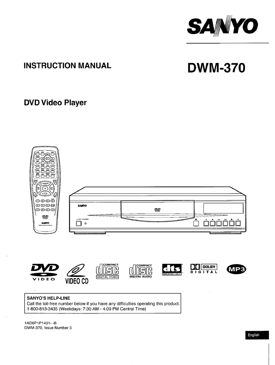 SANYO DWM-370 INSTRUCTION MANUAL Pdf Download | ManualsLib