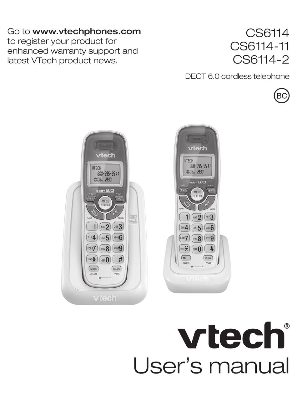 VTECH CS6114 USER MANUAL Pdf Download | ManualsLib