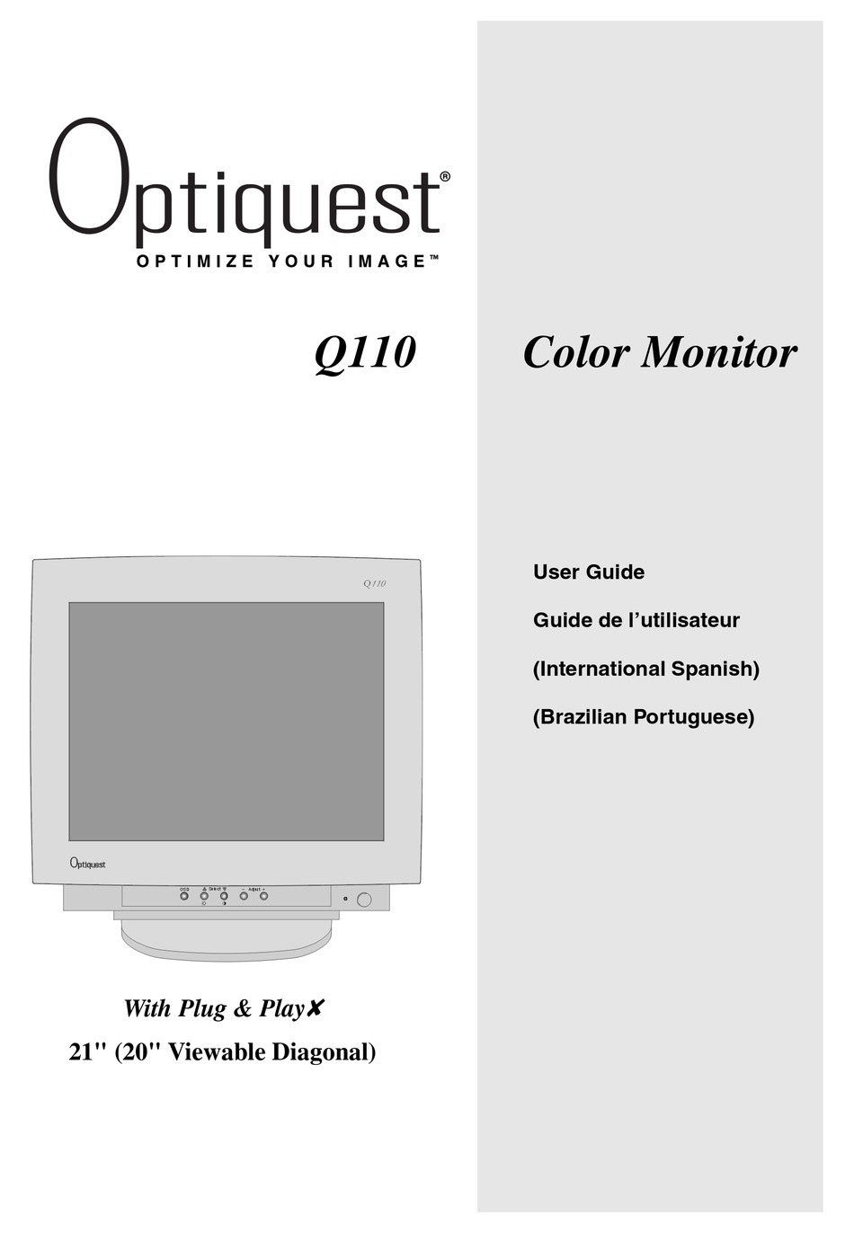 VIEWSONIC OPTIQUEST Z110 USER MANUAL Pdf Download ManualsLib