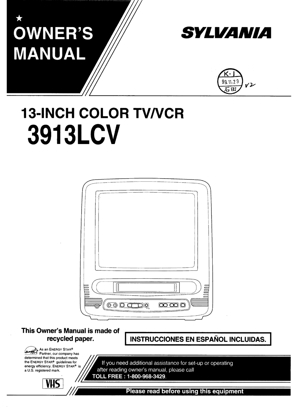 SYLVANIA 3913LCV OWNER'S MANUAL Pdf Download ManualsLib