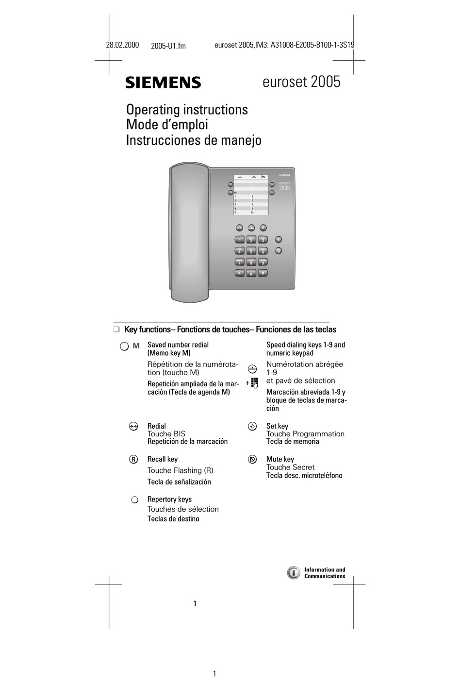 siemens-euroset-2005-operating-instructions-manual-pdf-download