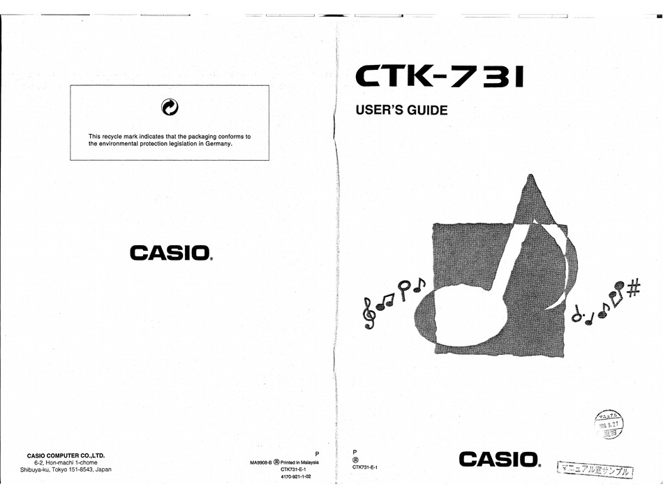 CASIO CTK-731 USER MANUAL Pdf Download | ManualsLib