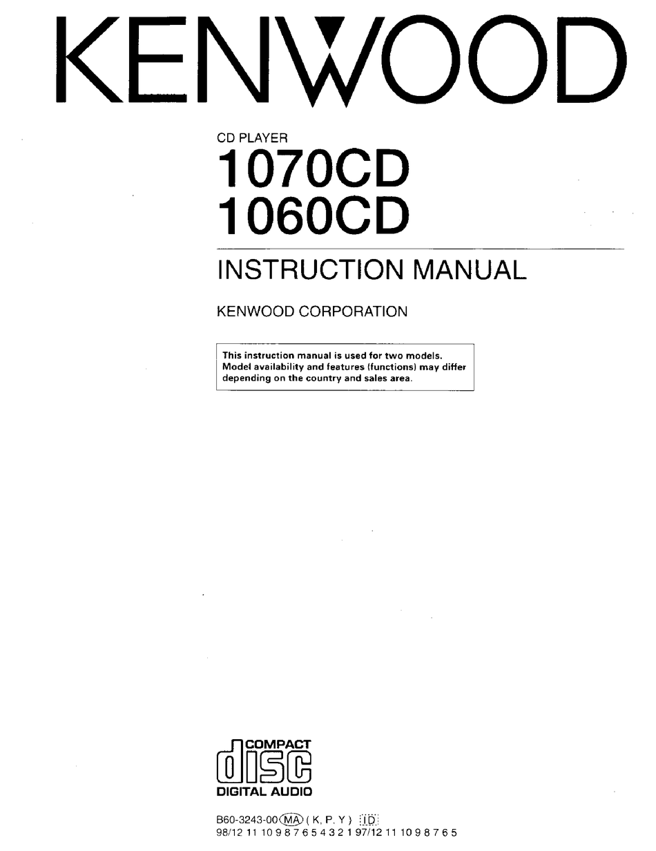 KENWOOD 1070CD INSTRUCTION MANUAL Pdf Download ManualsLib