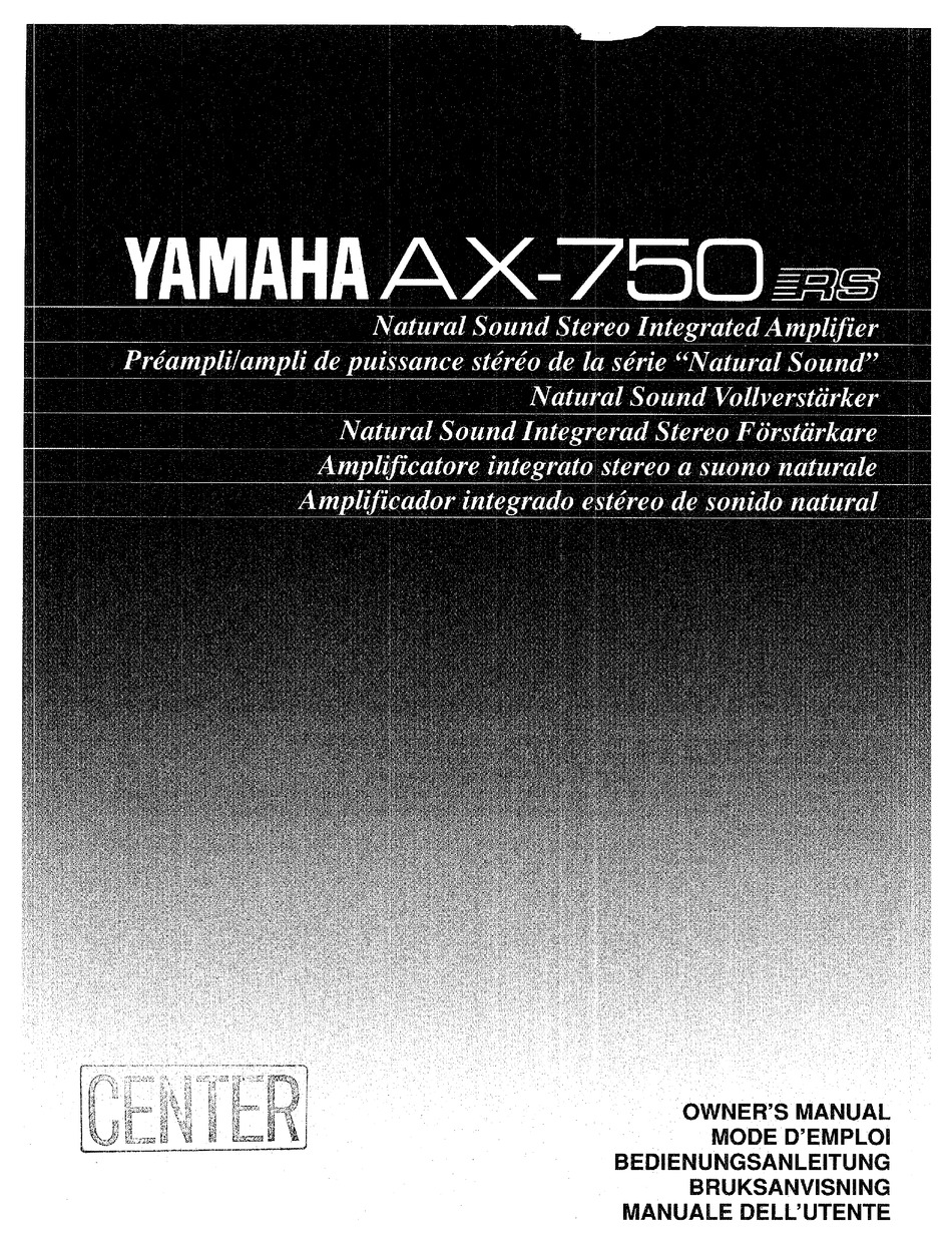 YAMAHA AX-750RS OWNER'S MANUAL Pdf Download | ManualsLib