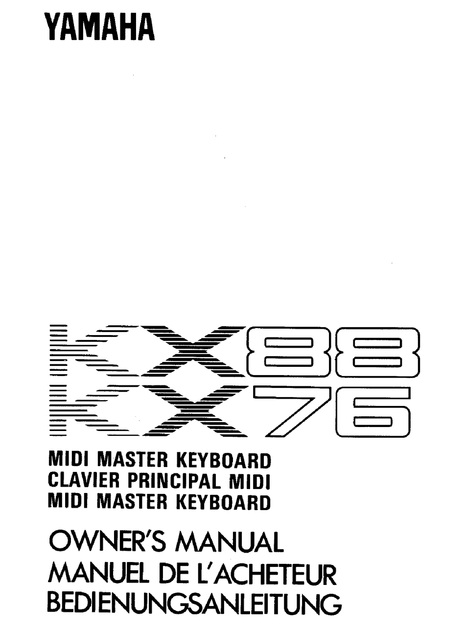 YAMAHA KX88 OWNER'S MANUAL Pdf Download | ManualsLib