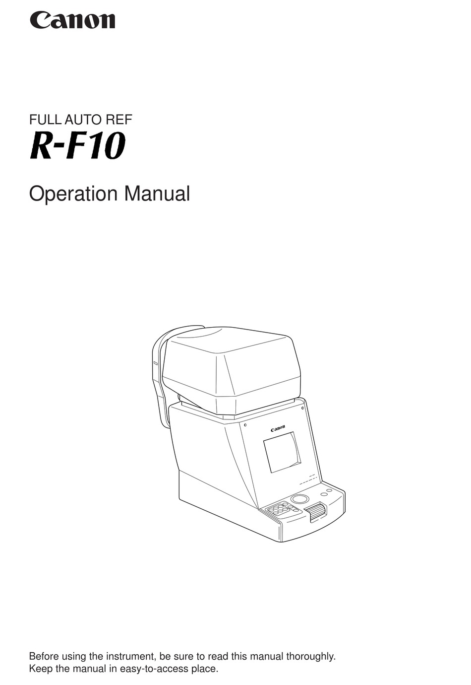 Canon R F10 Operation Manual Pdf Download Manualslib