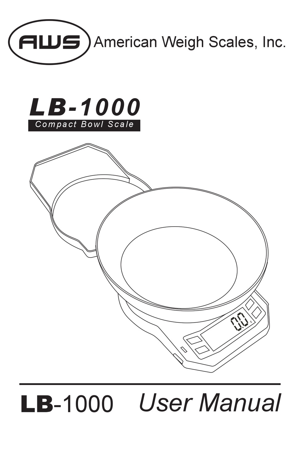 AMERICAN WEIGHTSCALES LB-1000 American Weigh Scales Compact Digital Scale wit...