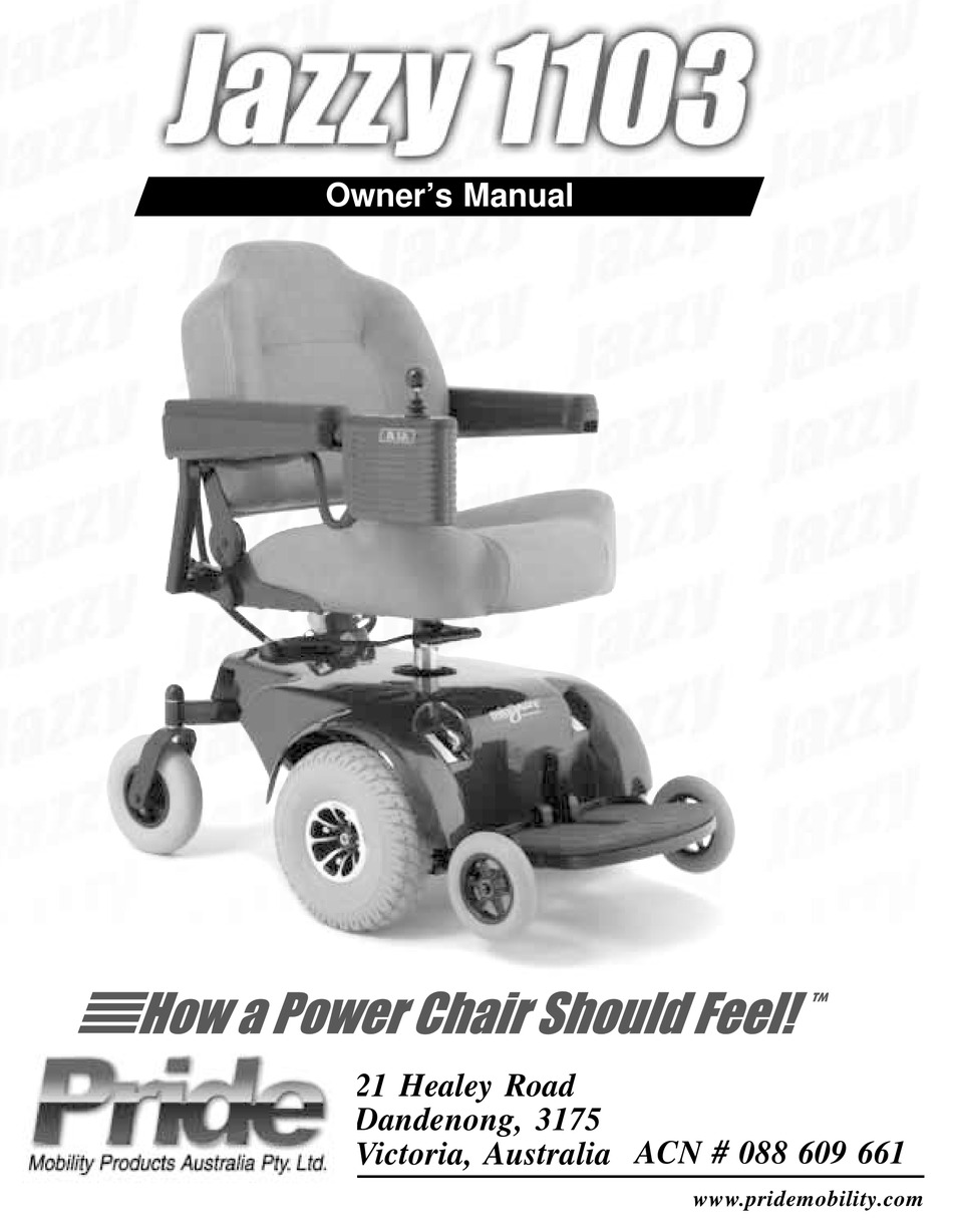 PRIDE MOBILITY JAZZY 1103 OWNER
