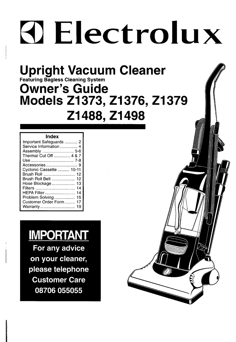 ELECTROLUX Z1373 OWNER