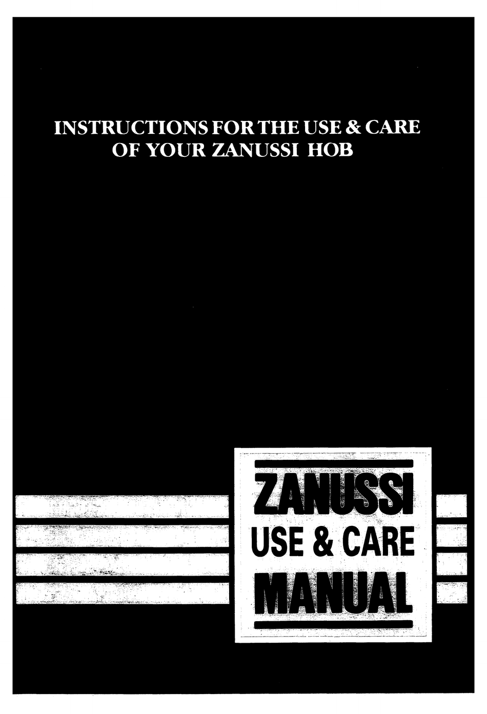 ZANUSSI HOB USE AND CARE MANUAL Pdf Download ManualsLib