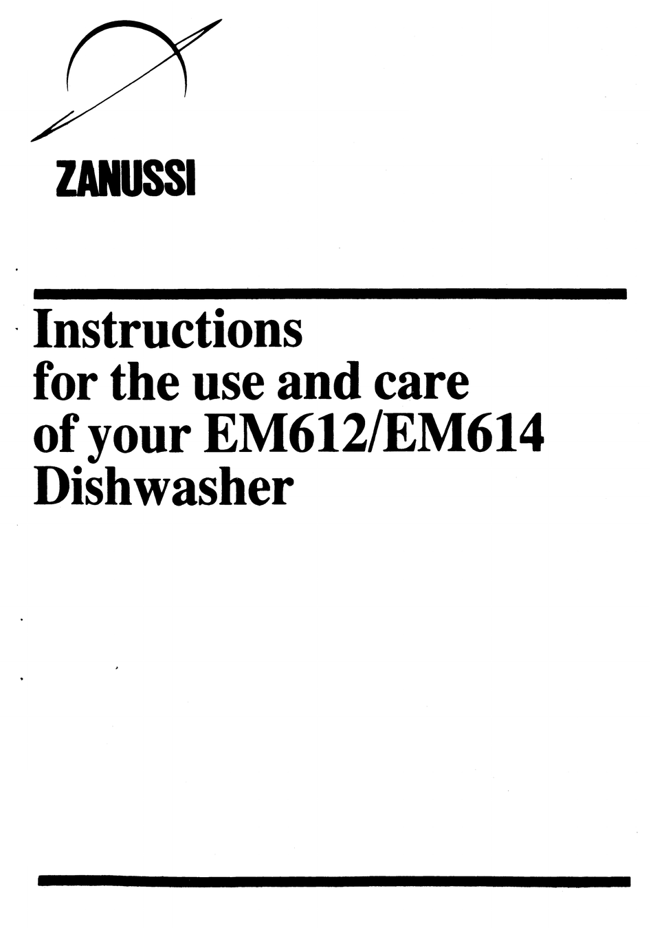 ZANUSSI EM612 USE AND CARE INSTRUCTIONS MANUAL Pdf Download ManualsLib