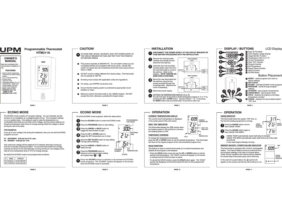 UPM HTM311A OWNER'S MANUAL Pdf Download ManualsLib