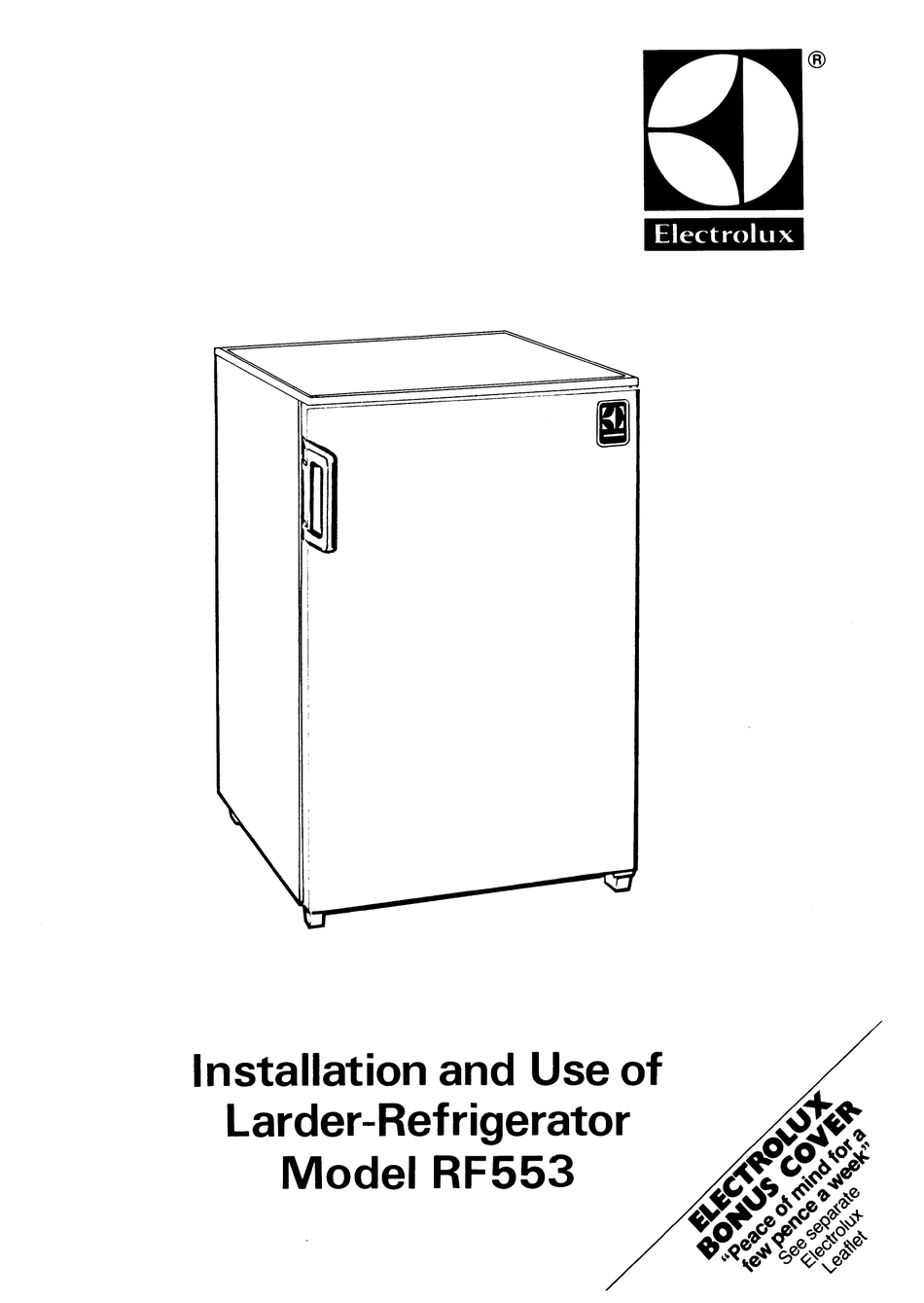 ELECTROLUX RF553 INSTALLATION AND USE MANUAL Pdf Download ManualsLib