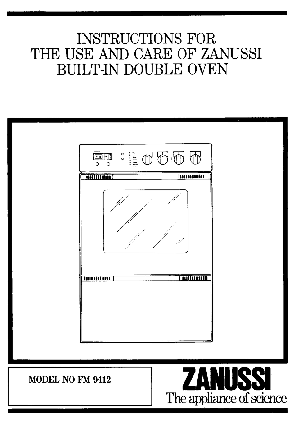 ZANUSSI FM 9412 INSTRUCTIONS FOR USE MANUAL Pdf Download ManualsLib